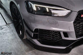 Audi RS5 B9 2018 2019 2020 with Aftermarket Parts - Front Canards Pre-preg Carbon Fiber from Karbel Carbon
